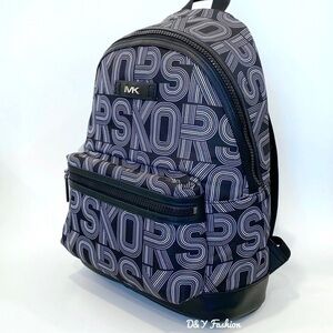 MICHAEL KORS Backpack Mens Kent Graphic Logo Backpack Bag in Black